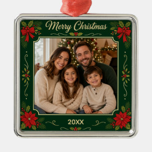 Vintage Christmas Family Photo Metal Tree Decoration