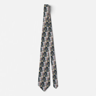 Vintage Christmas, Family Stringing Lights on Tree Tie