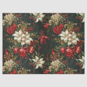 Vintage Christmas fantasy Floral Pattern Tissue Paper