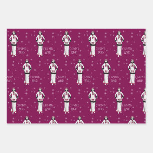 Vintage Christmas Fashion Wrapping Paper Sheet