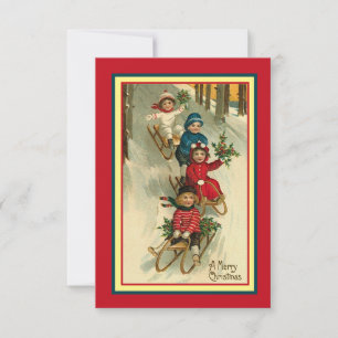 Vintage Christmas Flat Note Card