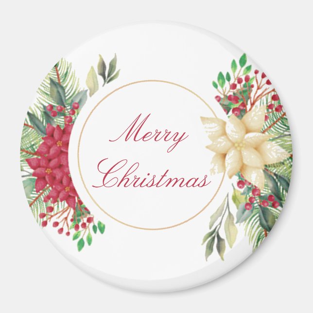 Vintage Christmas floral   Magnet (Front)