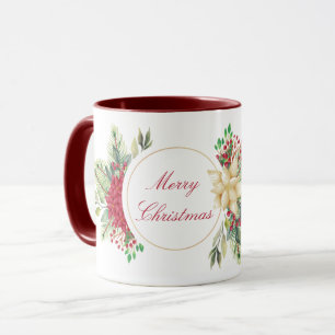 Vintage Christmas floral   Mug