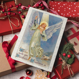 Vintage Christmas Flying Angel Card