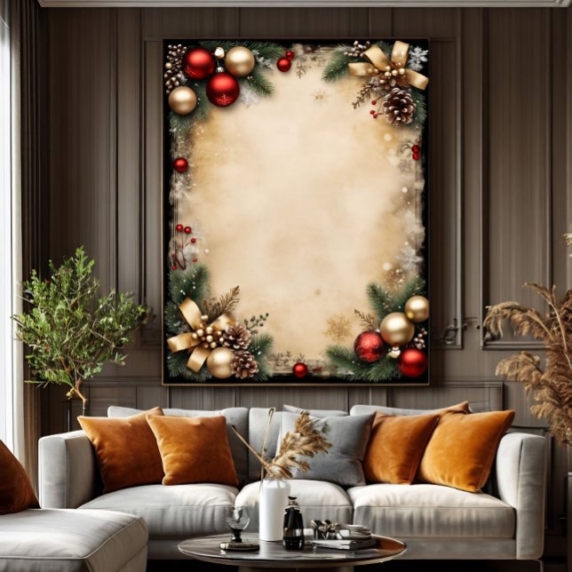 Vintage Christmas Frame Canvas Print (Creator Uploaded)
