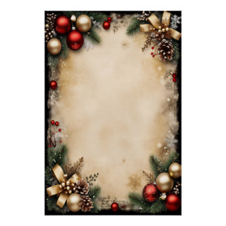 Vintage Christmas Frame Poster
