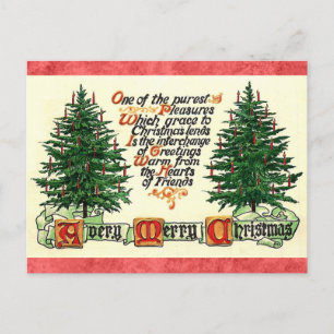 Vintage Christmas Friends Friendship Greetings Postcard