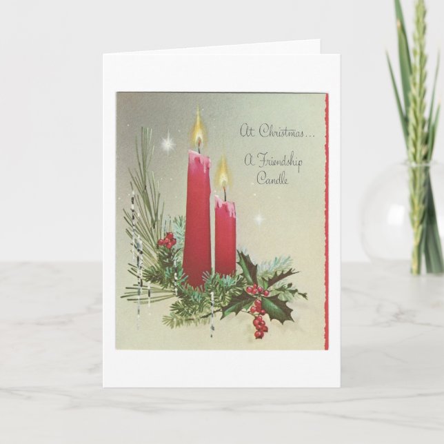 Vintage Christmas Friendship Holiday Card (Front)