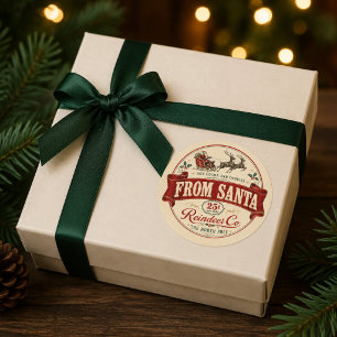 Vintage Christmas From Santa Gift Tag