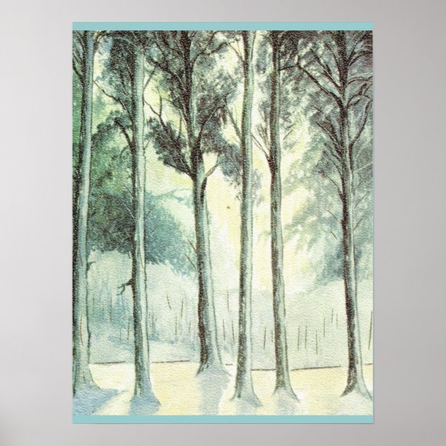 Vintage Christmas, Frosted forect Poster (Front)