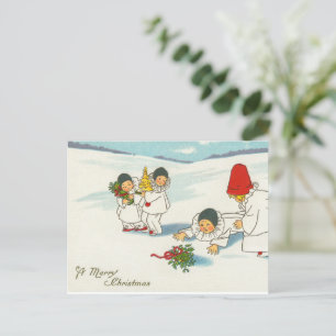 Vintage Christmas funny Holiday Postcard