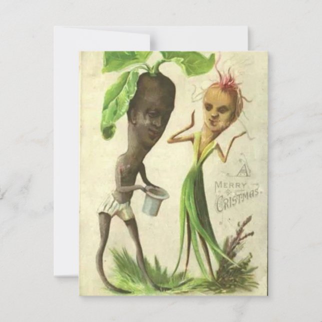 Vintage Christmas Garden Love Holiday Card (Front)