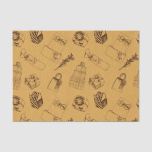 vintage christmas gift box pattern tissue paper