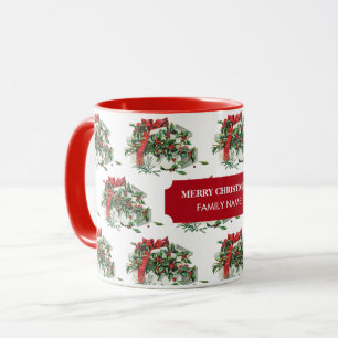 Vintage Christmas Gift Holiday Custom Name Mug