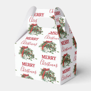 Vintage Christmas Gift Holiday Holly Berries Favour Box