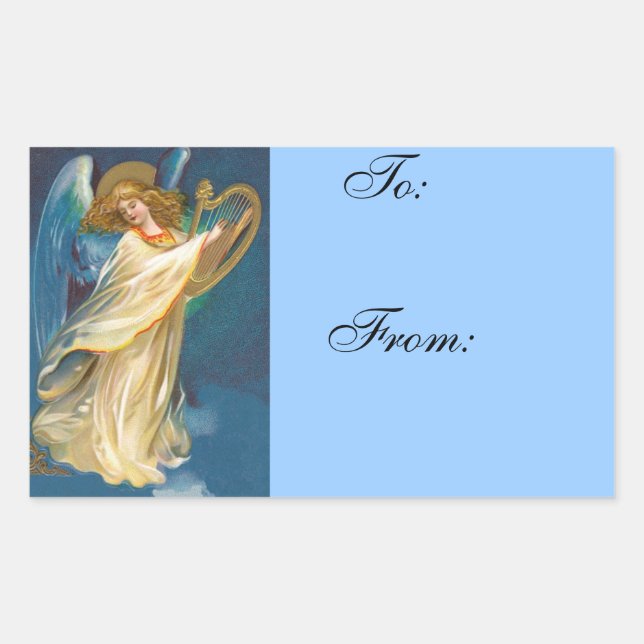 Vintage Christmas Gift Tag Sticker (Front)