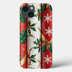 Vintage Christmas Gift Wrapping Paper iPhone 13 Case