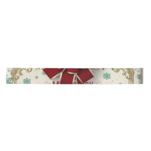 Vintage Christmas Gift Wrapping Paper Satin Ribbon