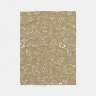 vintage christmas Gingerbread Man and santa Fleece Blanket