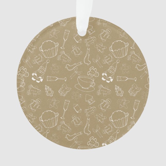 vintage christmas Gingerbread Man and santa Ornament (Front)