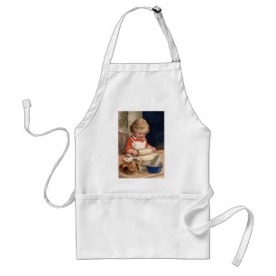 Vintage Christmas - Girl Baking Cookies Standard Apron