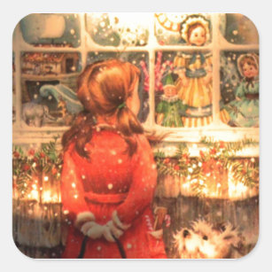 Vintage Christmas Girl Christmas Stickers