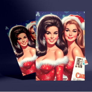 Vintage Christmas Girls Postcard