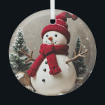 Vintage Christmas - Glass Circle Ornament<br><div class="desc">Vintage Christmas - Glass Circle Ornament
Design 02
A perfect little gift!</div>