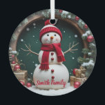 Vintage Christmas - Glass Circle Ornament<br><div class="desc">Vintage Christmas - Glass Circle Ornament
Design 04
A perfect little gift!</div>