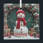Vintage Christmas - Glass Square Ornament<br><div class="desc">Vintage Christmas - Glass Square Ornament
Design 04
A perfect little gift!</div>