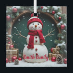 Vintage Christmas - Glass Square Ornament<br><div class="desc">Vintage Christmas - Glass Square Ornament
Design 04
A perfect little gift!</div>