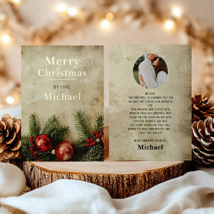 Vintage Christmas Gold Foil Card – Romantic Card