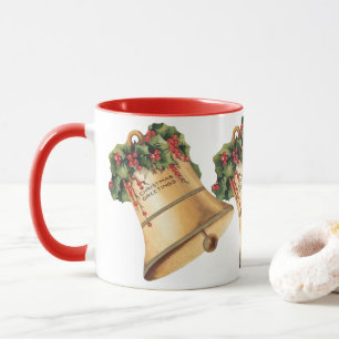 Vintage Christmas Golden Bells, Season's Greetings Mug