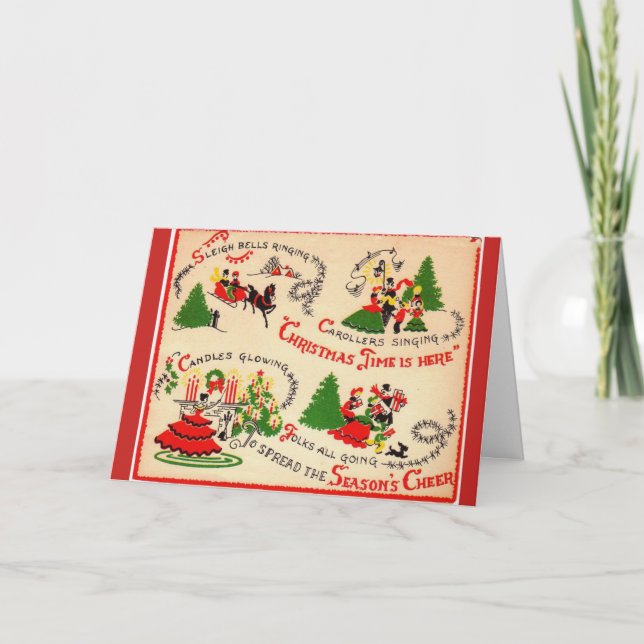 Vintage - Christmas Good Cheer, Holiday Card (Front)