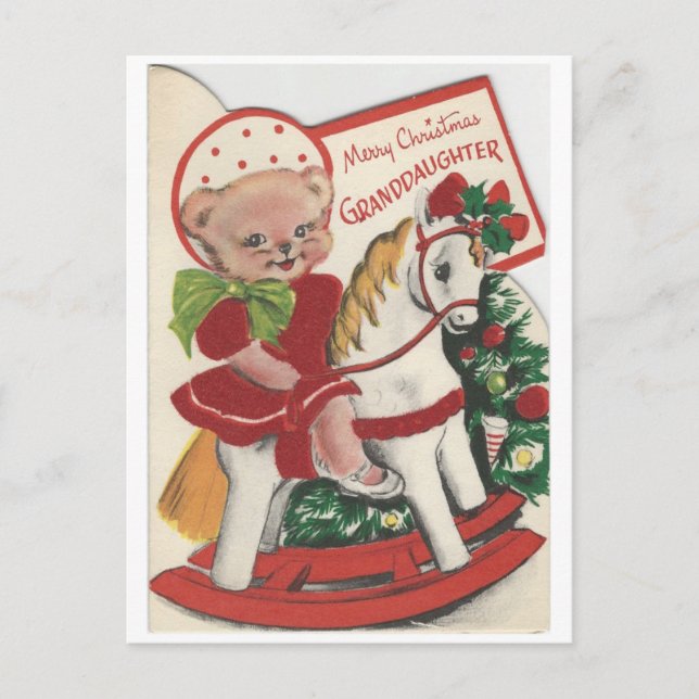 Vintage Christmas Granddaughter Card (Front)