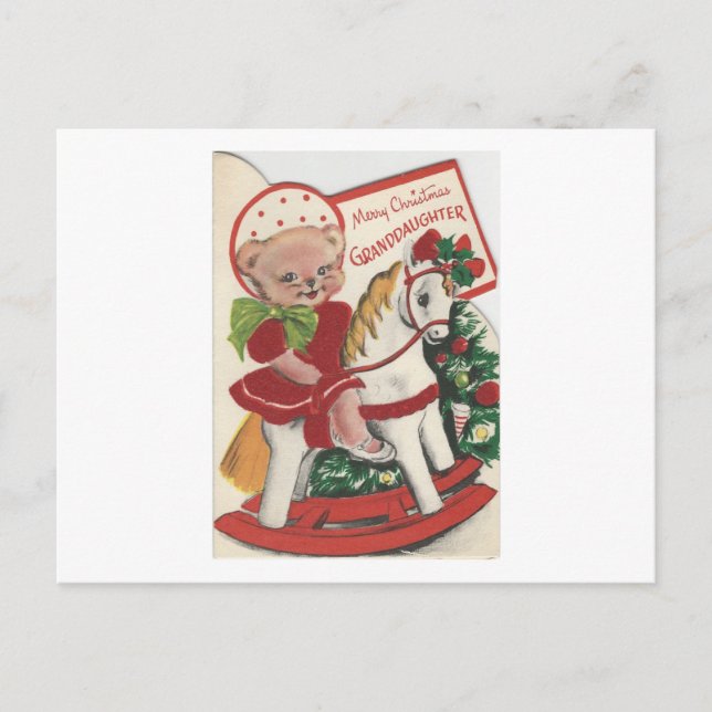 Vintage Christmas Granddaughter Card (Front)