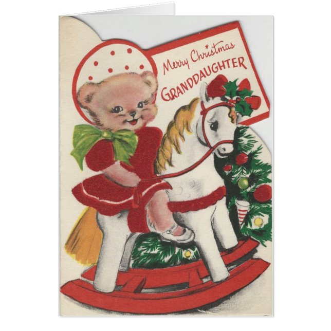 Vintage Christmas Granddaughter Card (Front)