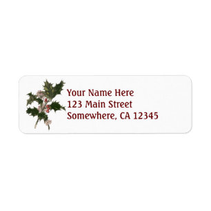 Vintage Christmas, Green Holly Plant with Berries