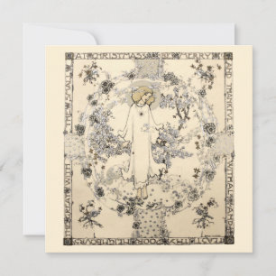 Vintage Christmas Greeting by Jessie Marion King Holiday Card