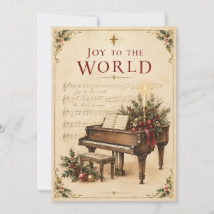 Vintage Christmas Greeting , Classical Music style Card
