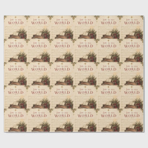 Vintage Christmas Greeting , Classical Music style Wrapping Paper