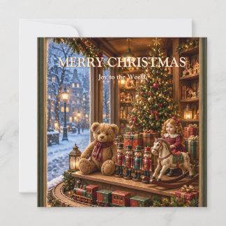 Vintage Christmas Greeting European Toy Shop Style