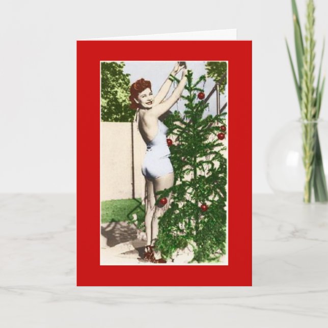 Vintage Christmas Greeting Holiday Card (Front)