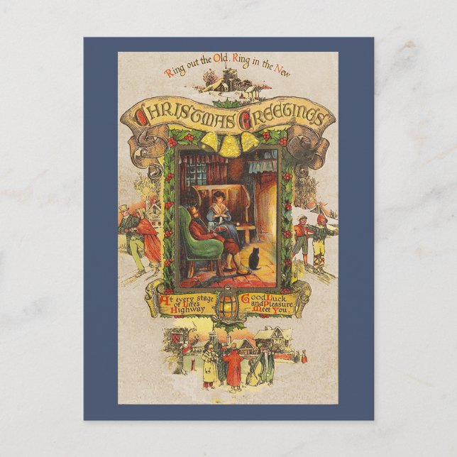 Vintage Christmas Greeting Postcard (Front)
