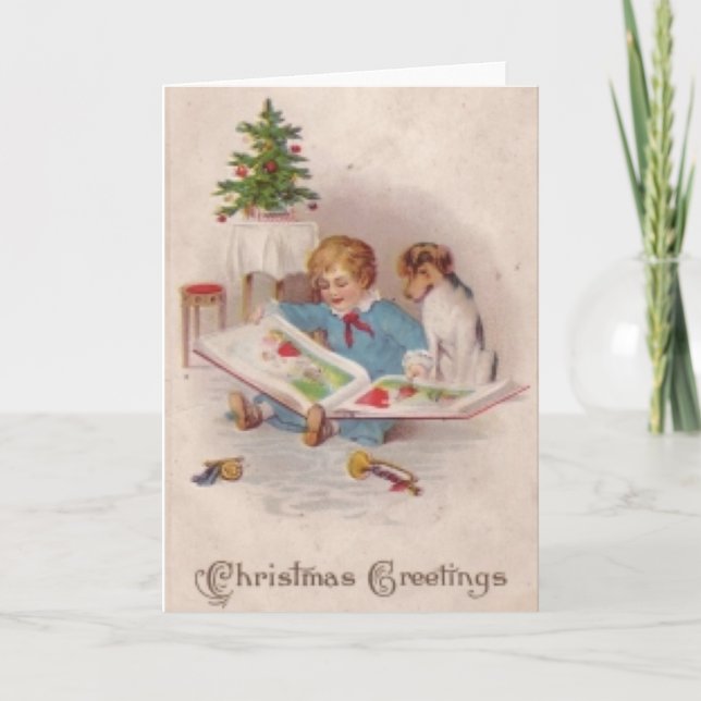 VINTAGE CHRISTMAS GREETINGS CARD (Front)