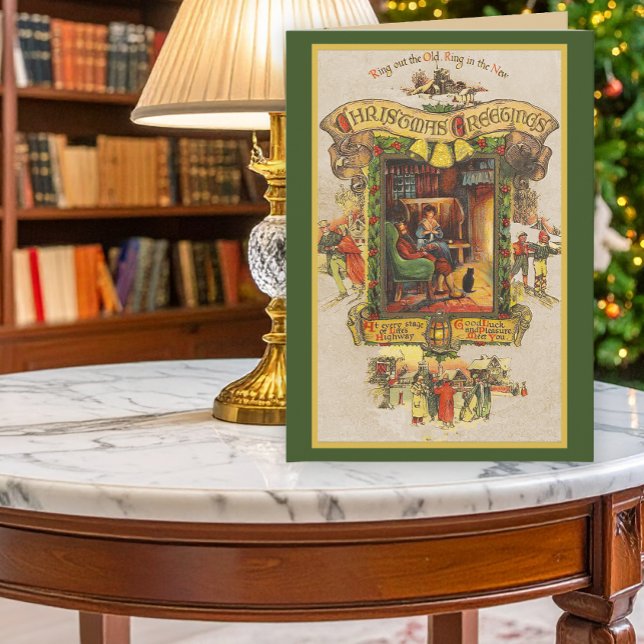 Vintage Christmas Greetings Folded Card (Creator Uploaded)