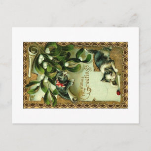 Vintage Christmas Greetings Holiday Postcard
