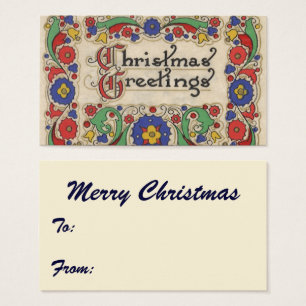 Vintage Christmas Greetings with Decorative Border