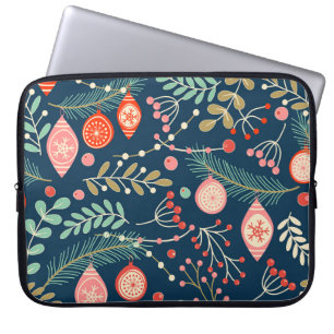 Vintage Christmas Hand Drawn Seamless Laptop Sleeve