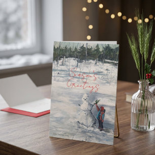 Vintage Christmas  Hand Scribble Personalise Card